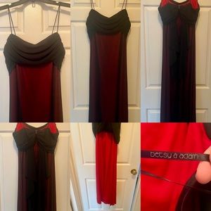 Black Evening Dress w/Red Underlay…8/10…$35